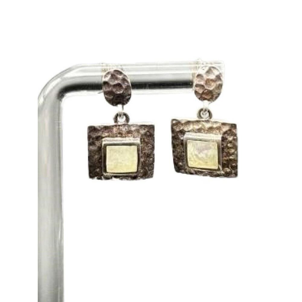 925 Square Mother of Pearl Earrings CFT